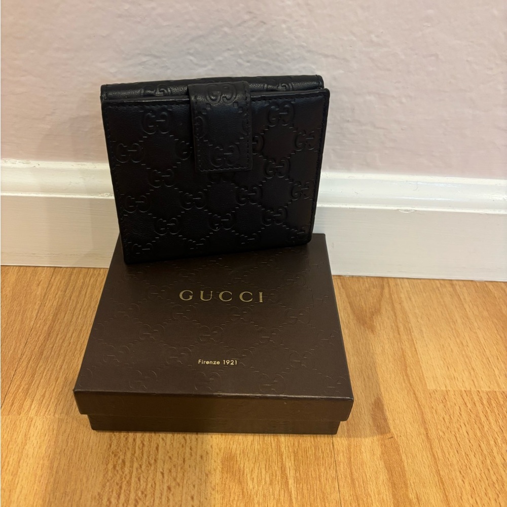 Gucci Black Embossed Leather Wallet